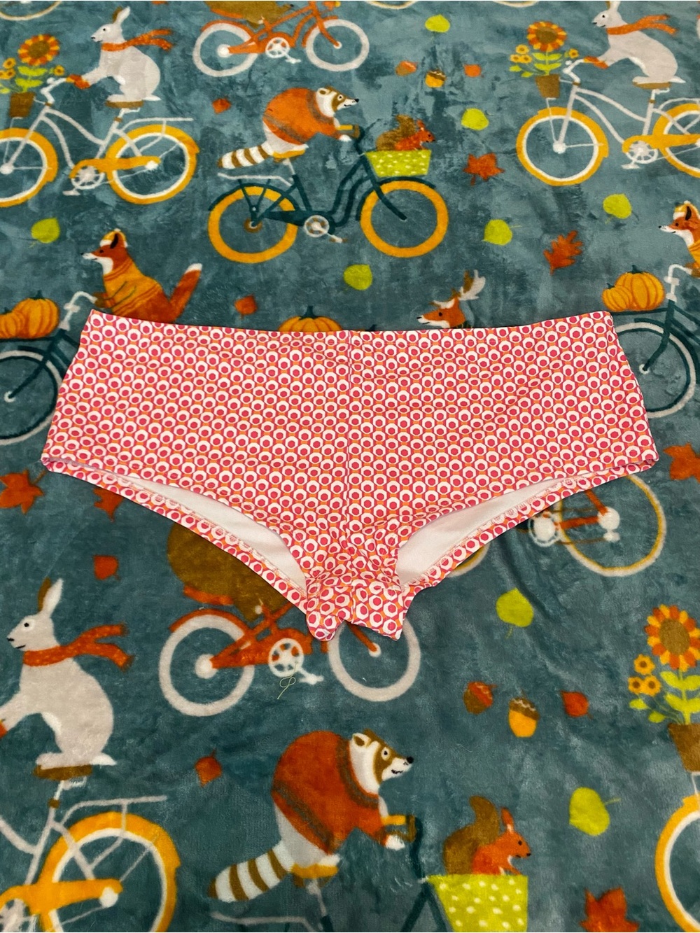 Women’s Boy Short Swim Bottoms in Pink & Orange Geo Print